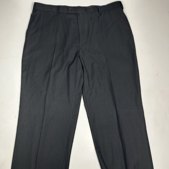 JF J. Ferrar Men Black Modern Fit Dress Pants Straight Leg Flat Front Tag 40x32 - Picture 2 of 9